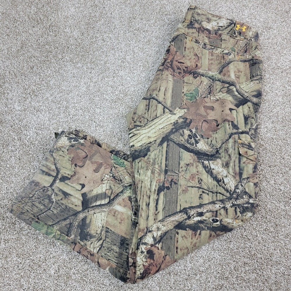 Under Armour Mens 42x32 Green Brown Realtree Camo Outdoor Hunting Cargo Pants